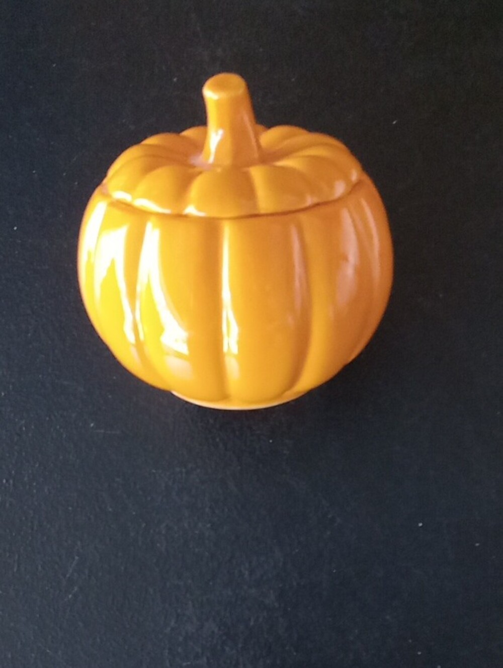 Orange Ceramic Pumpkin Trinket Box - Home Kitchen